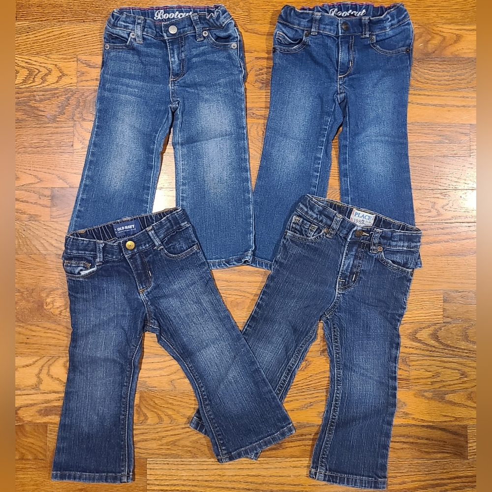 💫BUNDLE Of Four💫Kids Blue Denim Jeans 18-24 mos to 2T All Different Brands